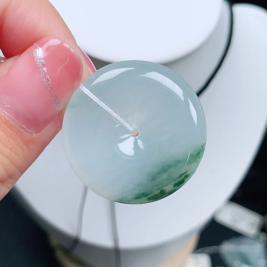 翡翠未镶嵌颈饰青*平安28-5