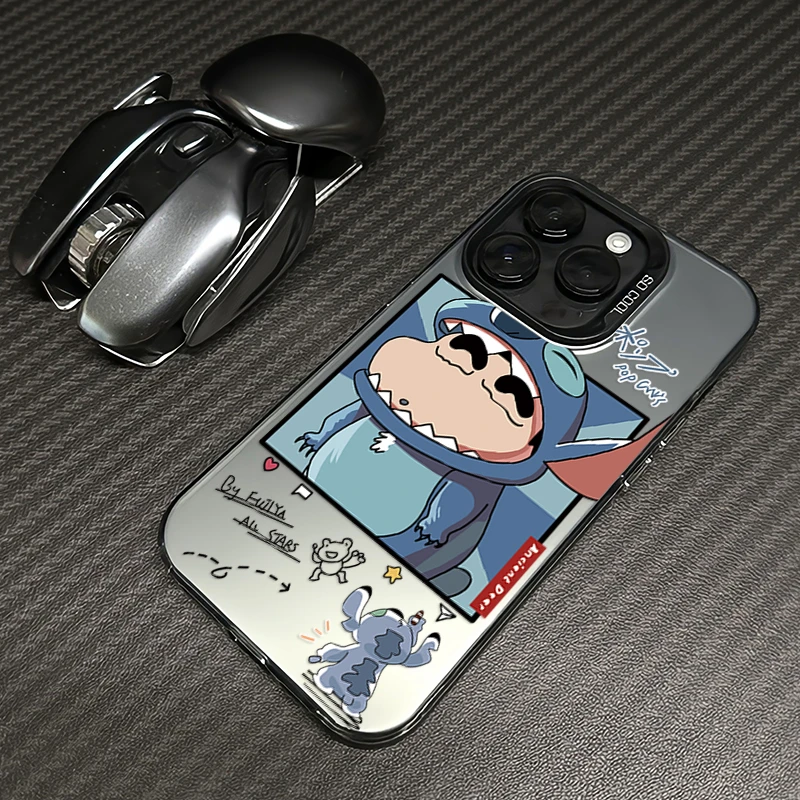 史迪仔小新适用苹果16手机壳iphone15pro磨砂14防摔13高级12网红