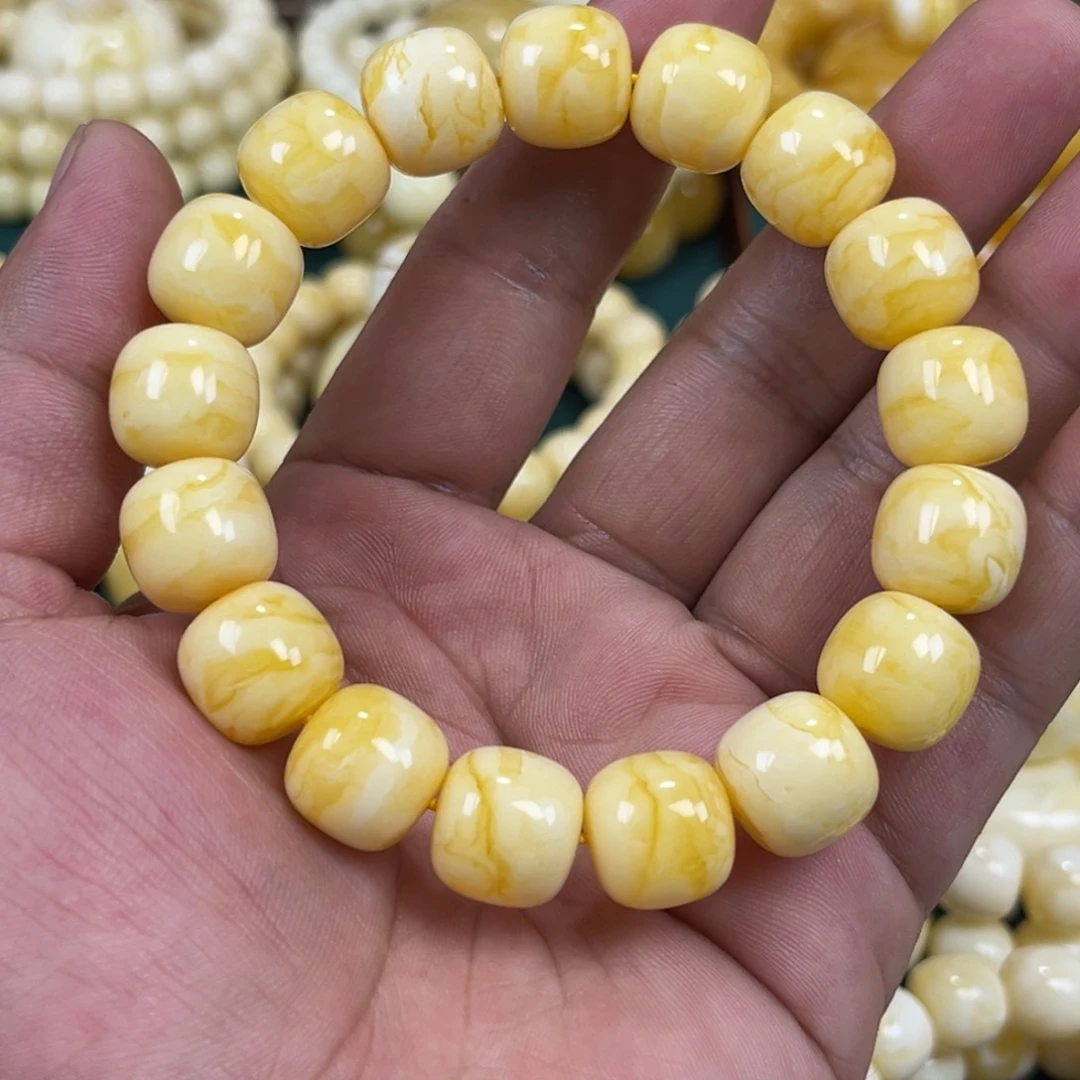 专***气未镶嵌琥珀手链同料焦皮13mm+