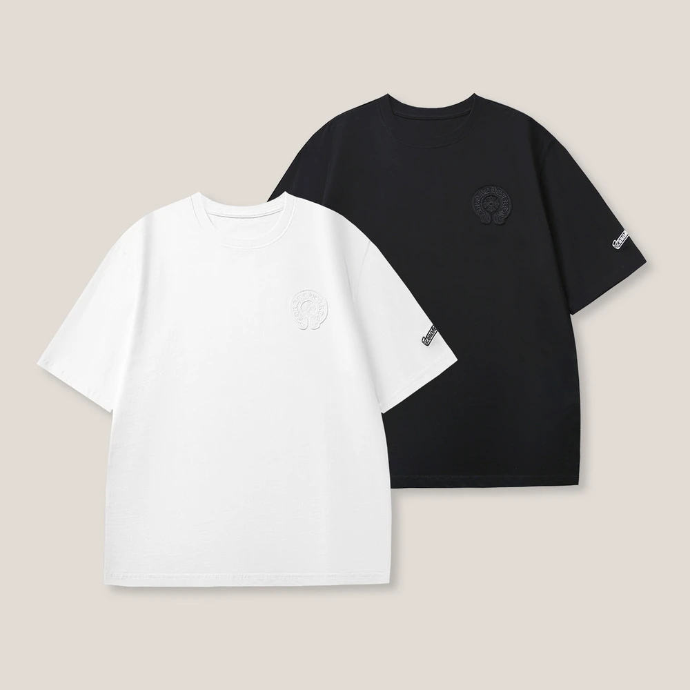 女式字母刺绣时尚气质套头圆领短袖T恤SS26069