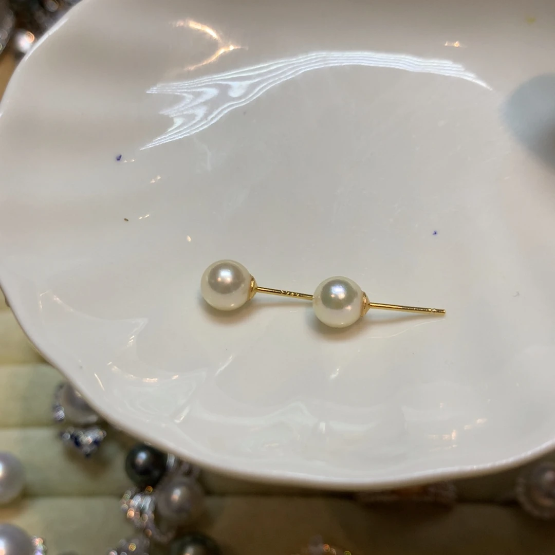 海水珍珠耳饰银S925镶嵌