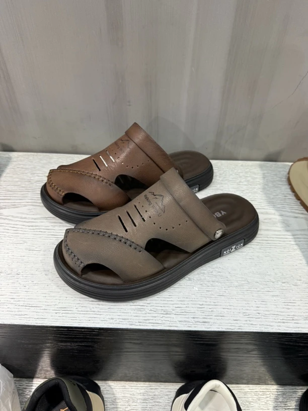 男鞋炸福利！拍大一码真皮软底休闲运动凉鞋6005