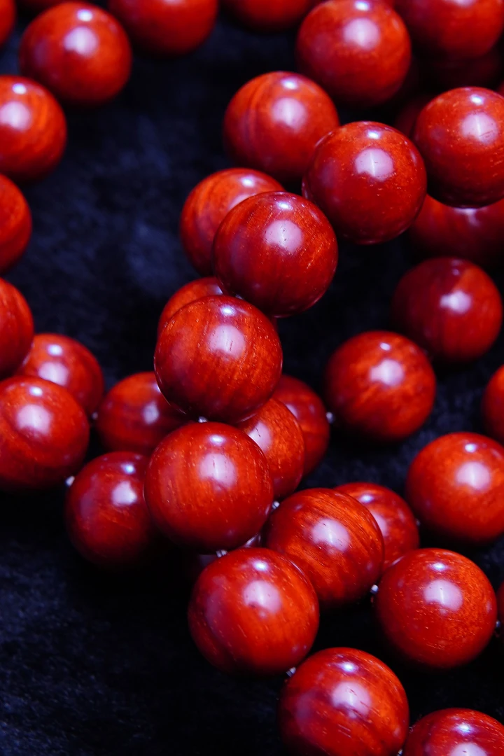 造系列 1.2cm圆珠 满龙鳞纹玉化料 印度小叶紫檀手串 油性101分