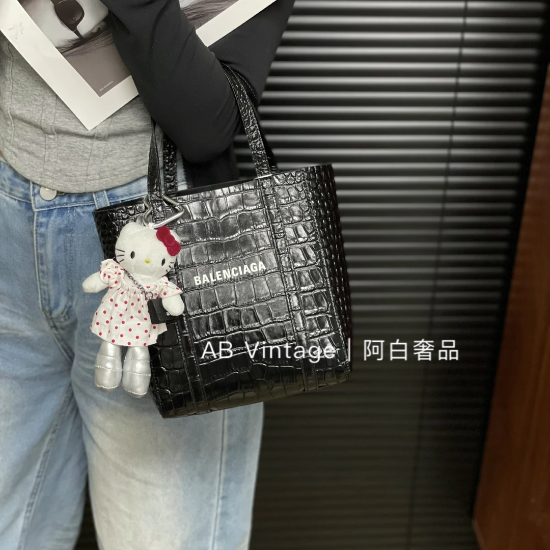 95新 Balenciaga/巴黎世家 阿白奢品/巴黎世家 鳄压纹托特包