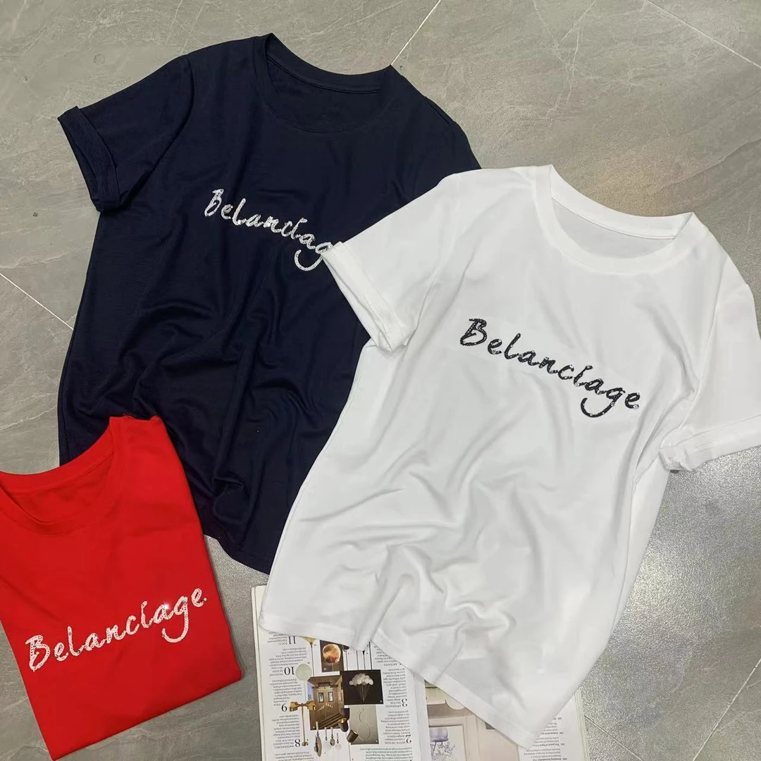 Manmi 欧货字母刺绣短袖T恤 2802（C3↑）