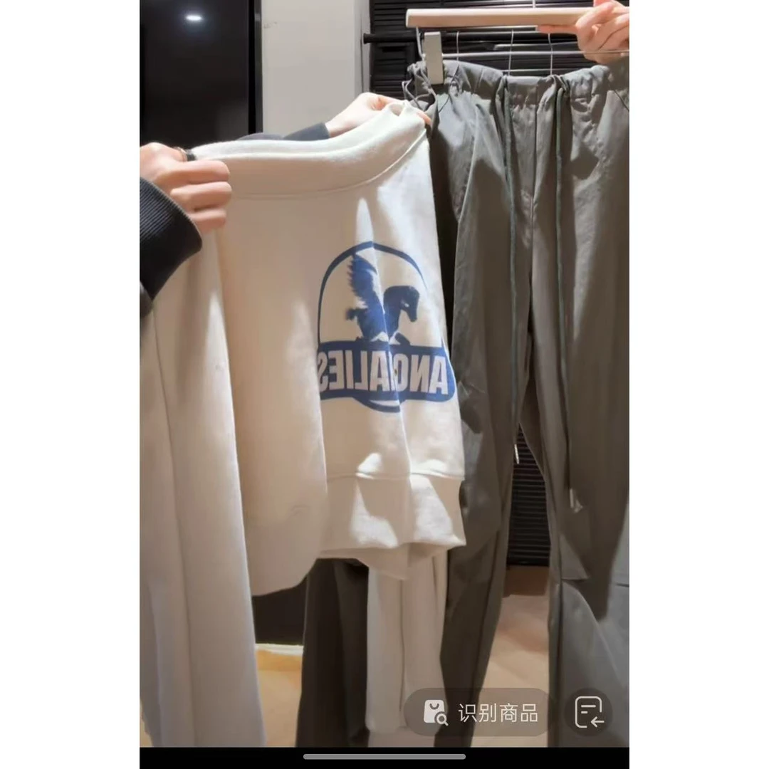 徐秋阳  藏蓝马卫衣  春季新款百搭时尚休闲显瘦显白上衣12177