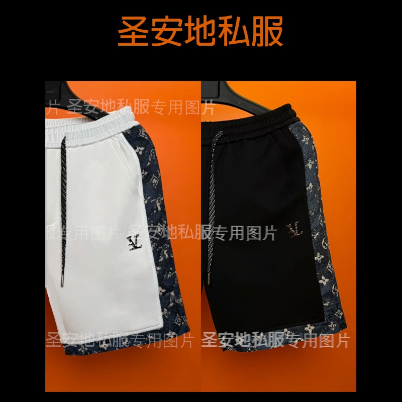 高货轻奢2025年夏季新款百搭时尚针织拼接钢标高织四分短裤男百搭