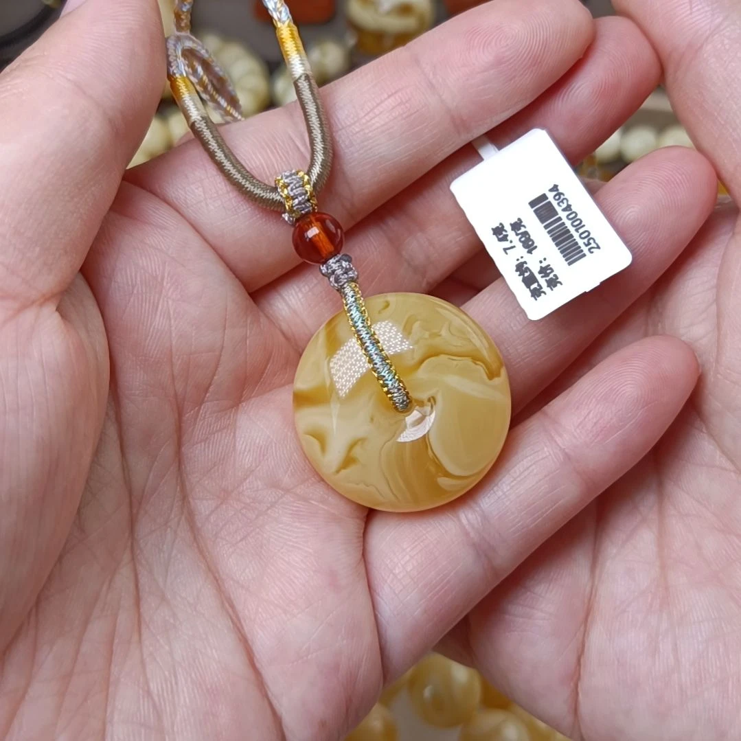 未镶嵌吊坠(不含链)蜜蜡平安扣面包圈