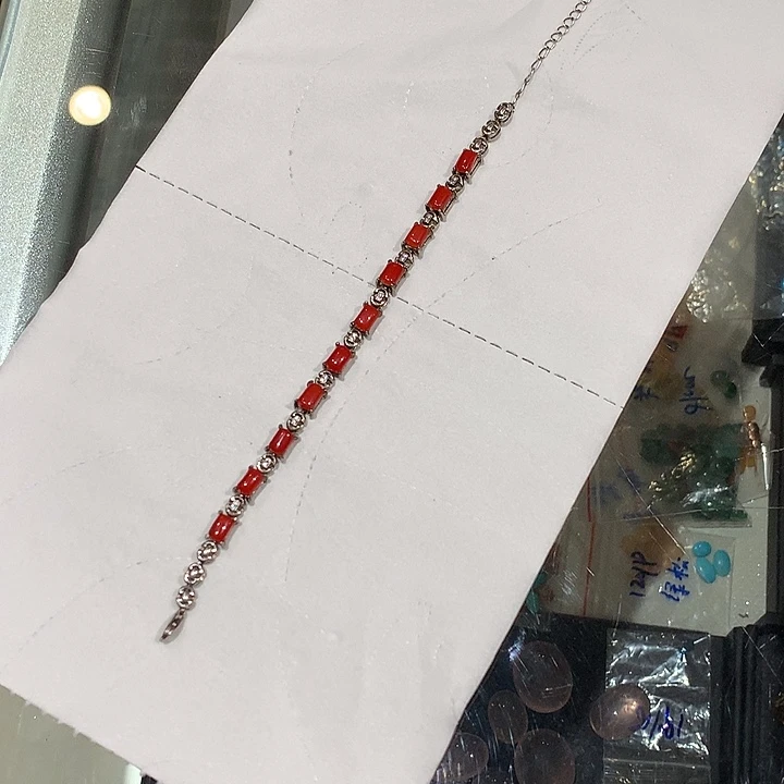 天然锆石银S925镶嵌手链