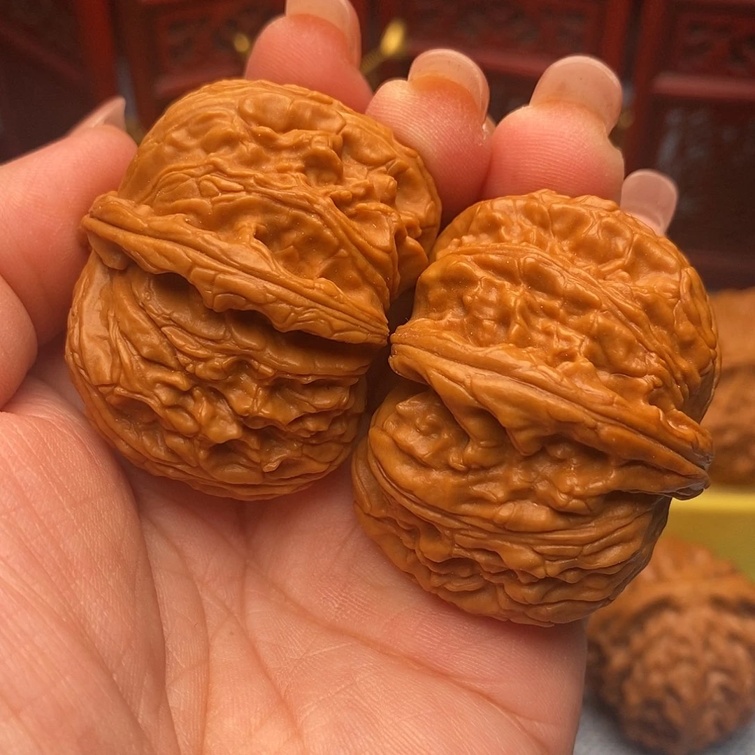 吉***哥把件文玩核桃41全大肚白狮子