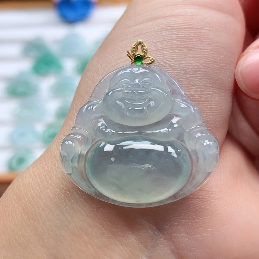 【闪购商品】翡翠18K金镶嵌吊坠(赠链)