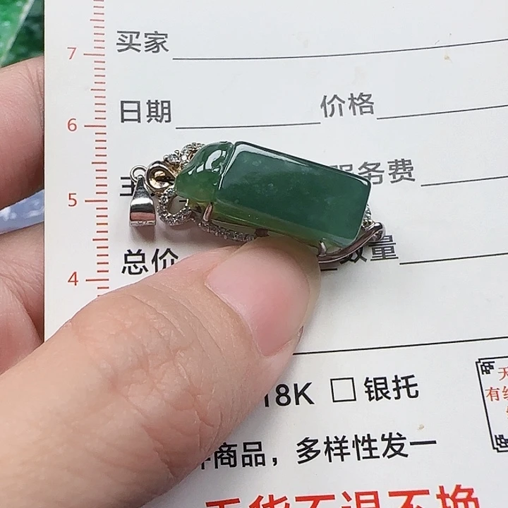 颈饰银S925镶嵌翡翠天然
