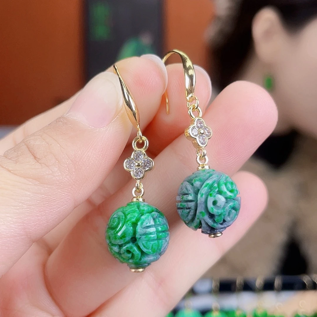 翡翠未镶嵌耳饰饰品