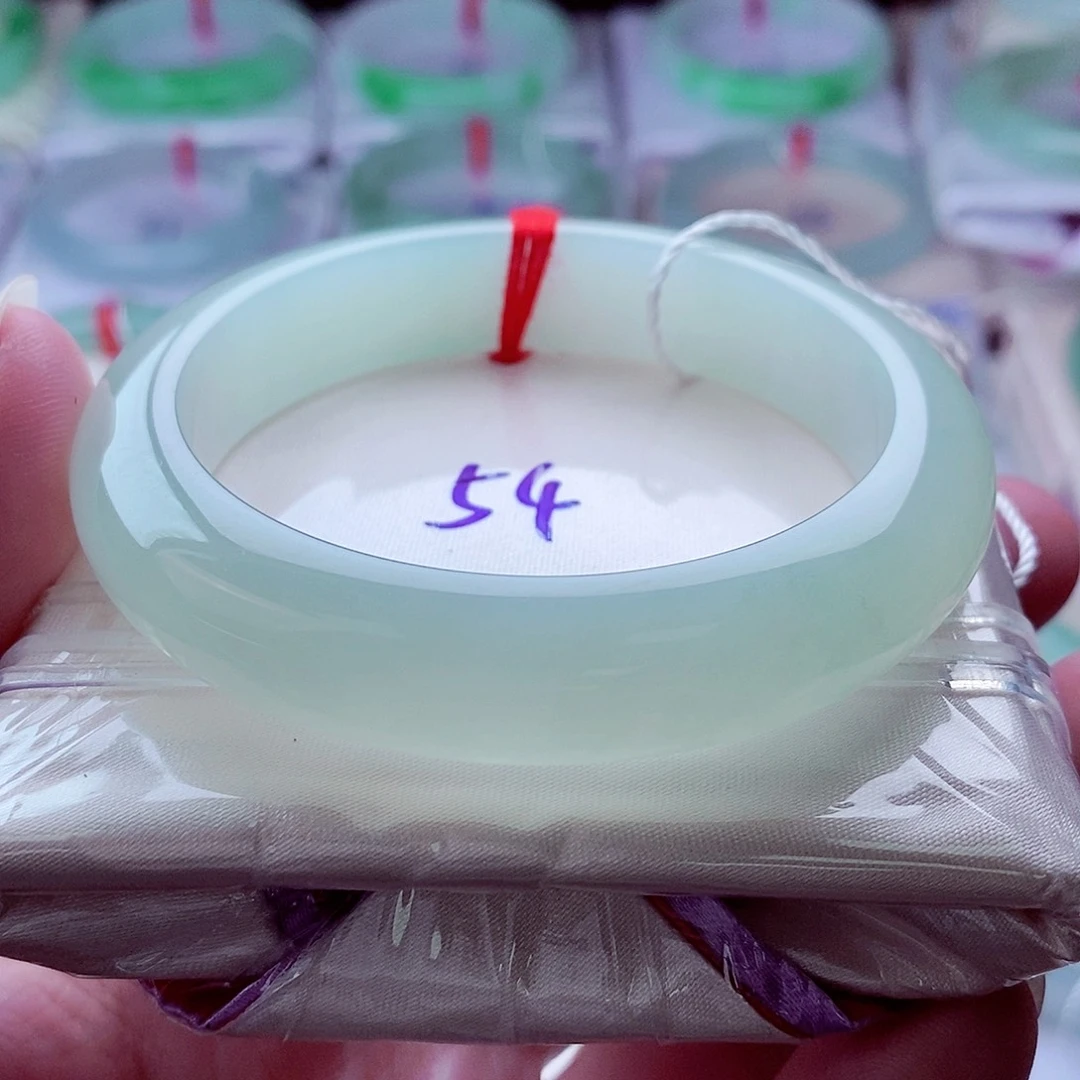 翡翠未镶嵌手镯507冰清玉洁晴水绿珠光宝气