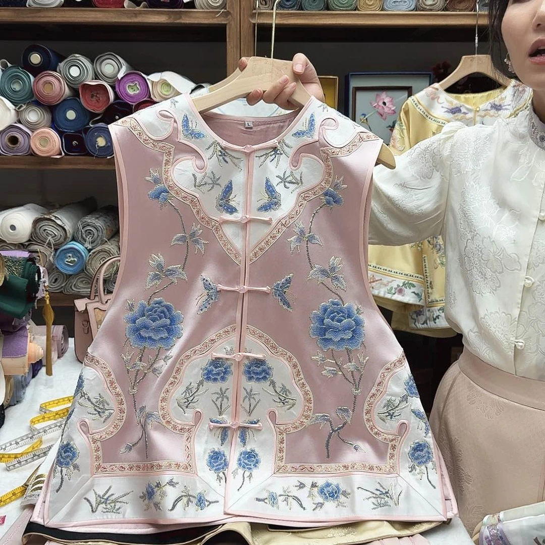 苏绣马甲7.胸围108.衣长62