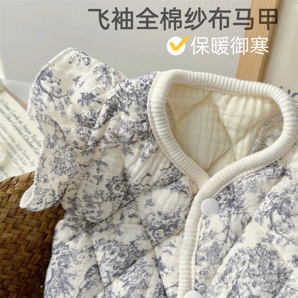 宠物衣服猫咪棉衣纱布马甲小狗狗小型犬猫猫服装家居服