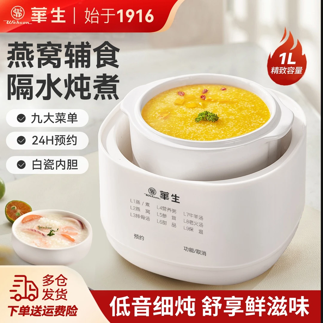 wahson/华生电炖锅全自动煲汤锅辅食机家用煮粥电炖盅隔水炖DDG01