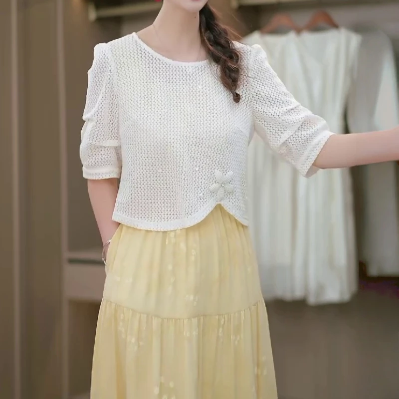 慵懒风短款长袖衬衫2025早秋新款不规则简约镂空宽松休闲显瘦上衣