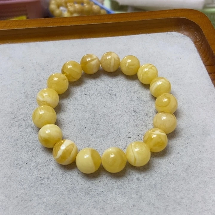 蜜蜡未镶嵌裸石手串