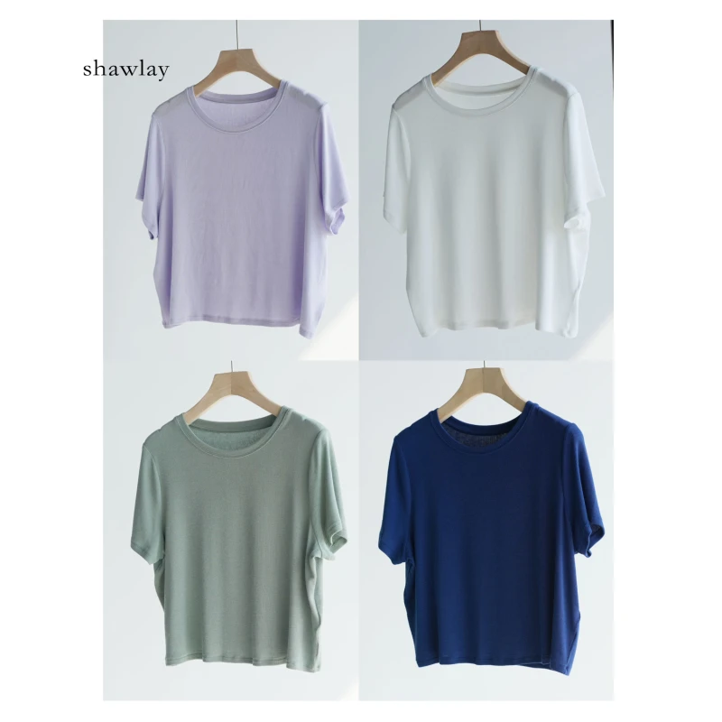 夏季休闲舒适兰精莫代尔短袖上衣CL3212