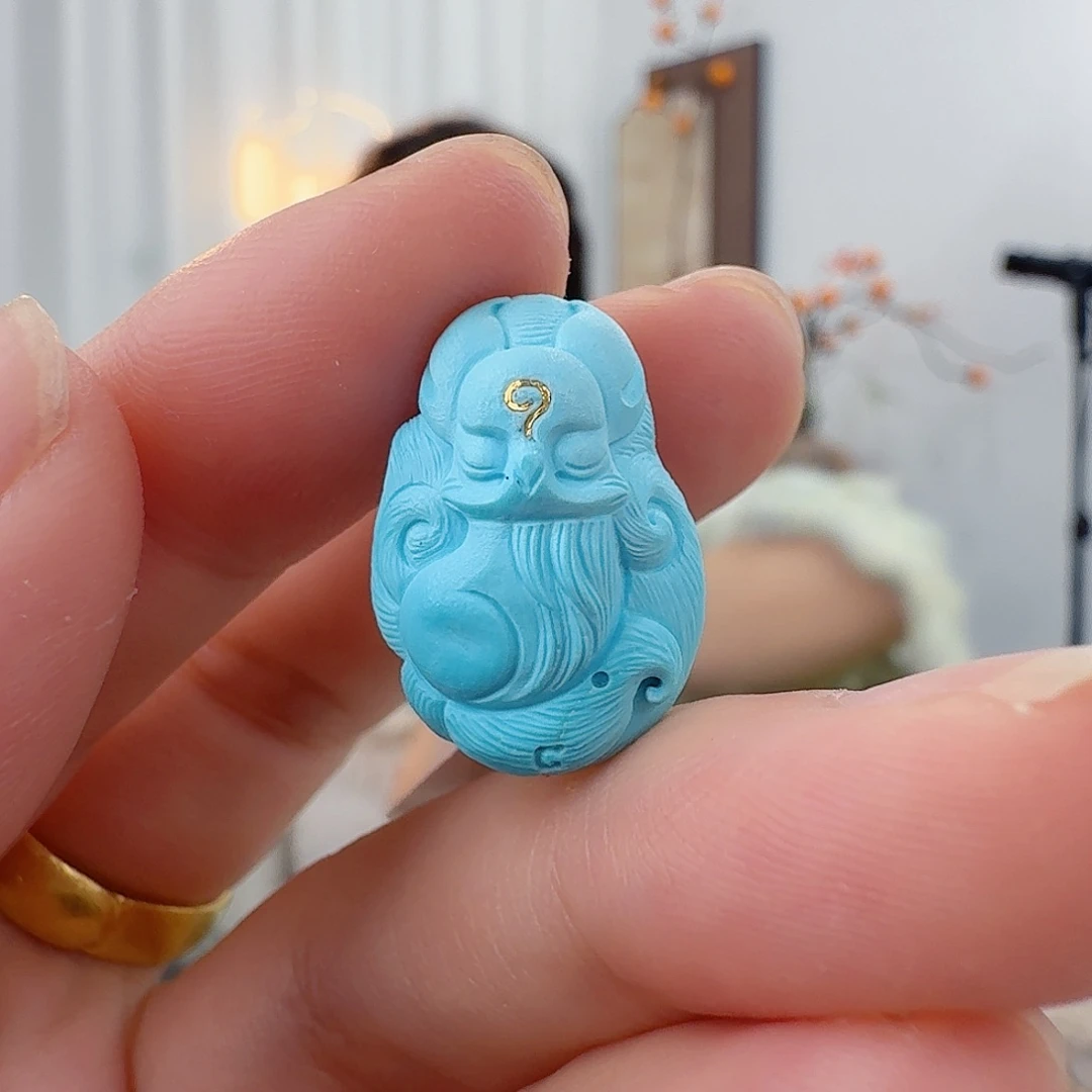 绿松石18K金镶嵌珠宝半成品
