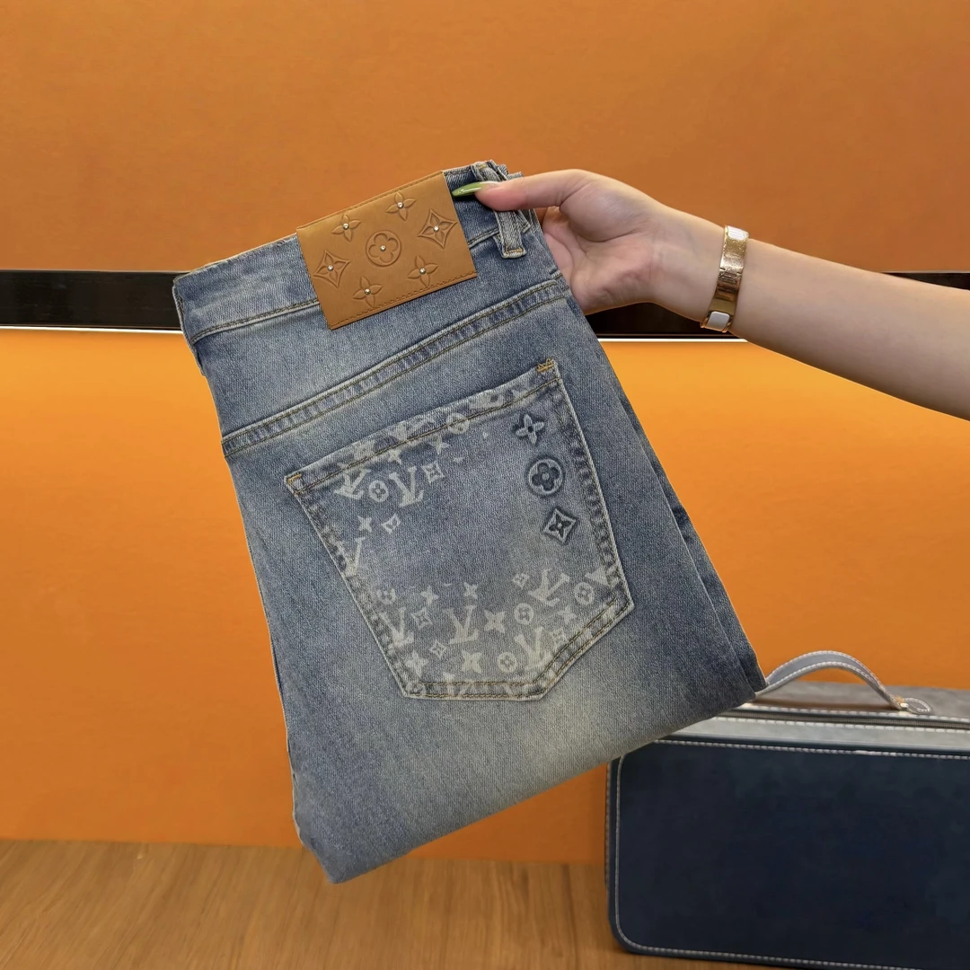 6320--男士夏季修身小直筒牛仔裤2025新款