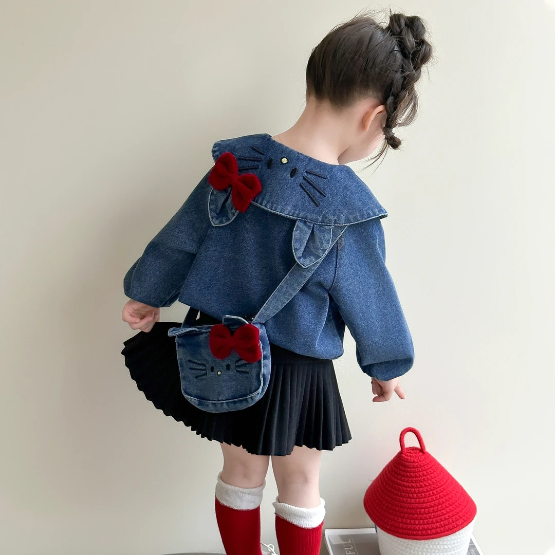 女童秋装牛仔外套2025新款中小童韩版网红春秋儿童洋气时髦上衣潮