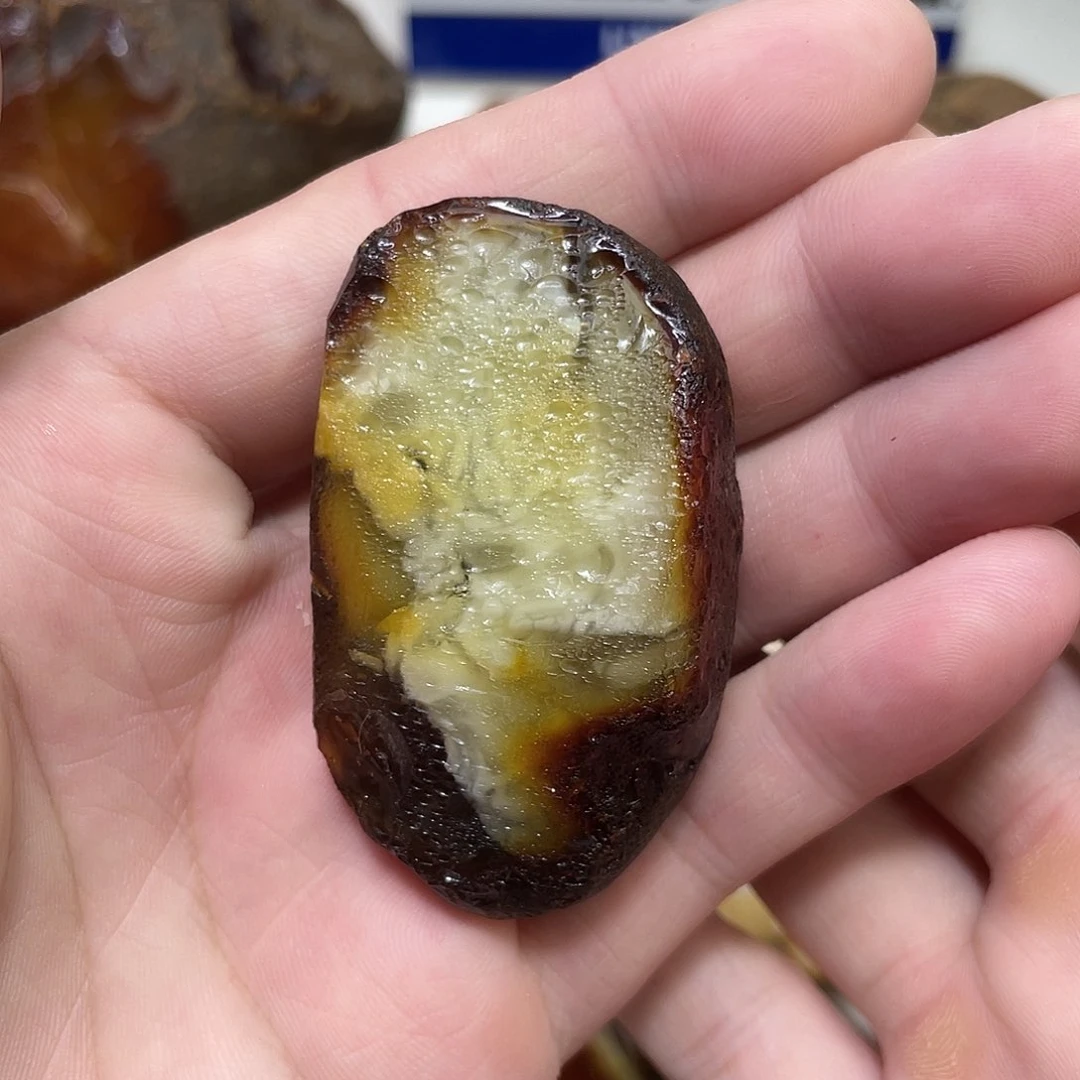 定制琥珀未镶嵌蓝****胖原矿蜜蜡