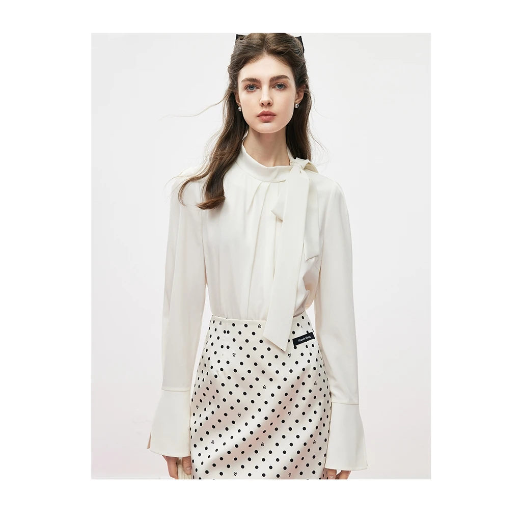 【陈大可专属】MandyZhang粉色蝴蝶结衬衫女春秋