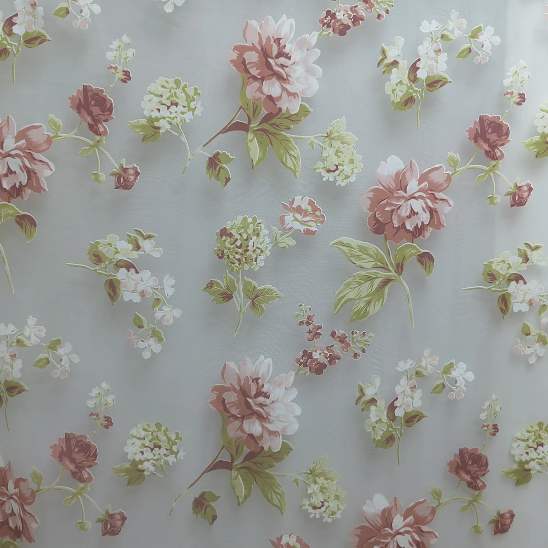 00801 奢华挂钩款成品5d印花小窗户防晒窗纱宽3米高2.7米一片式