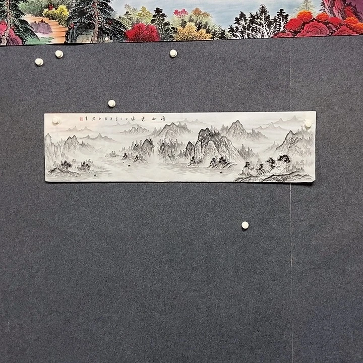 国画四尺对开一副