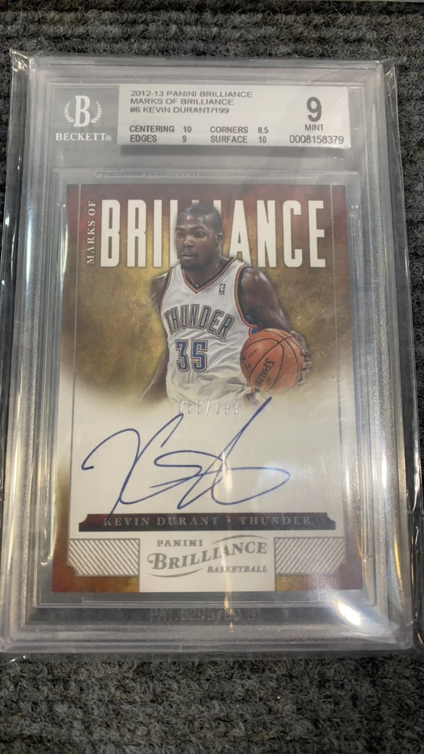 凯文杜兰特 球员亲笔卡签 雷霆队199编 BGS9分评级 BGN认证 保真