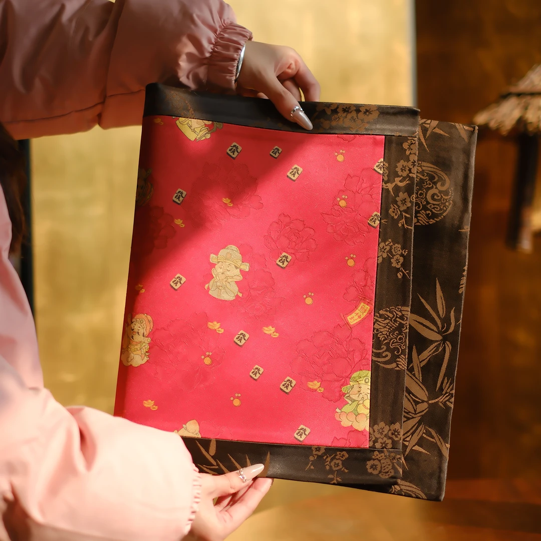 问春风【财星高照】双面可用加厚防烫隔热泡茶垫桌布茶席58*35cm