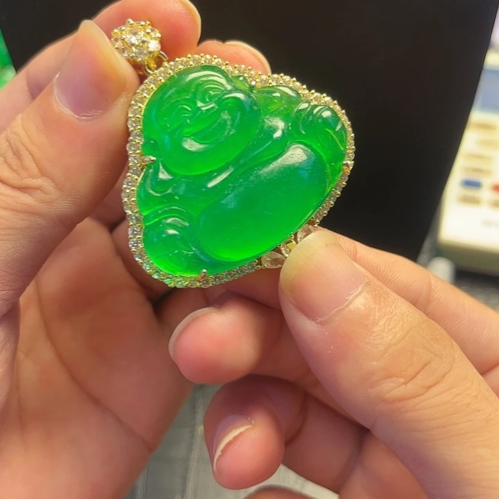 颈饰14K金镶嵌翡翠