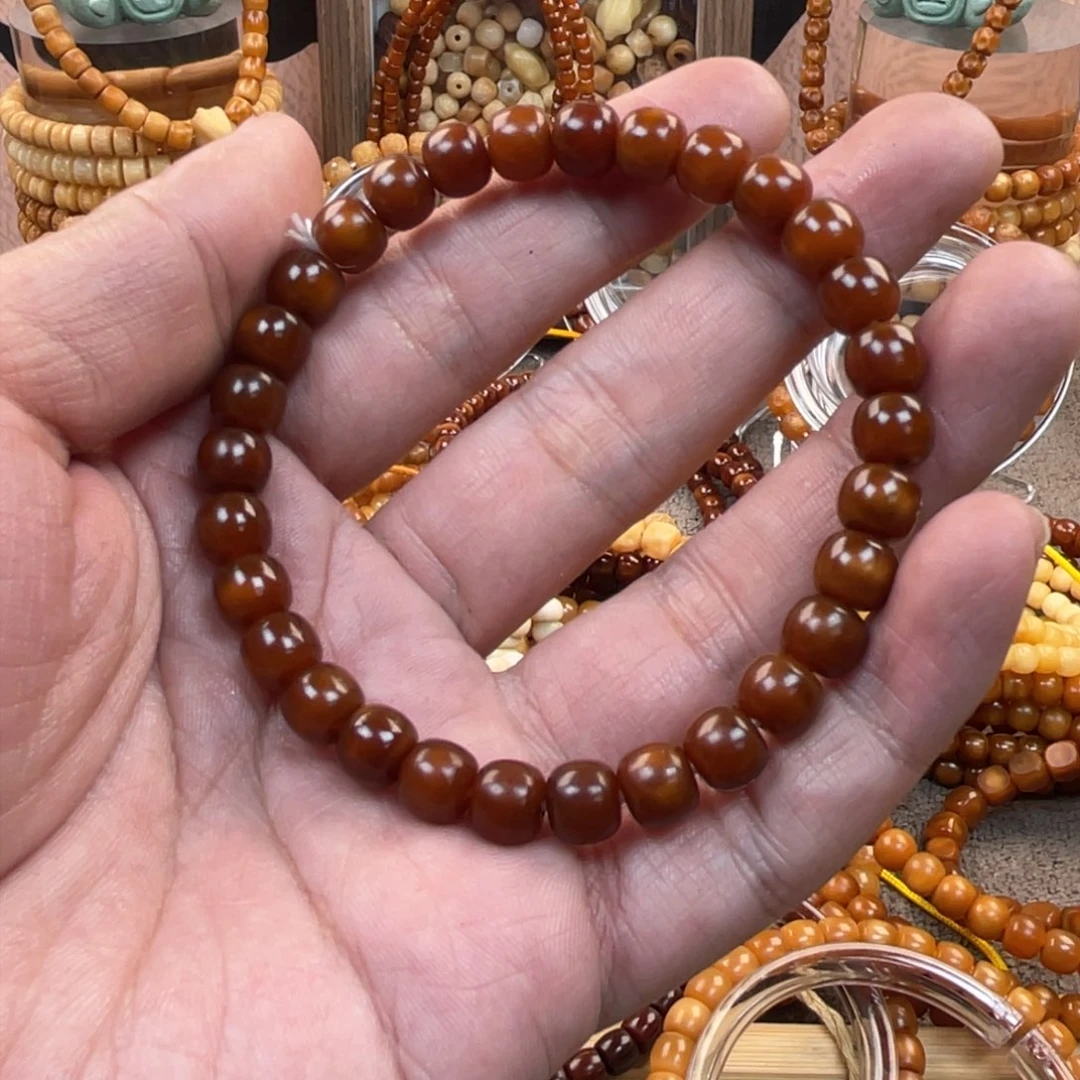 星月菩提吊坠翁**羽8×7藏红玉化单圈