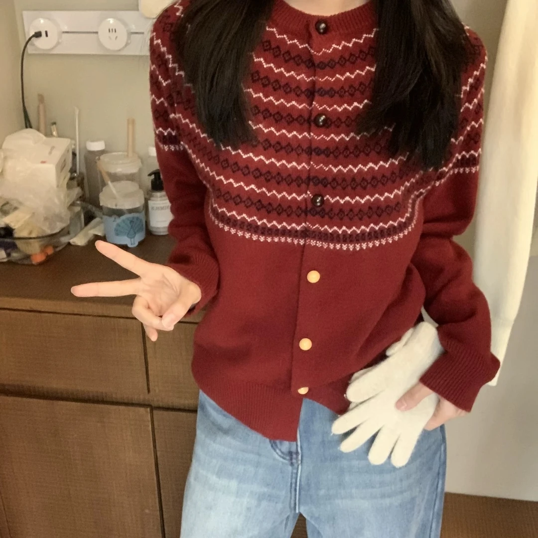 【1025上衣】薇乐显瘦气质长袖网红短款时尚红色