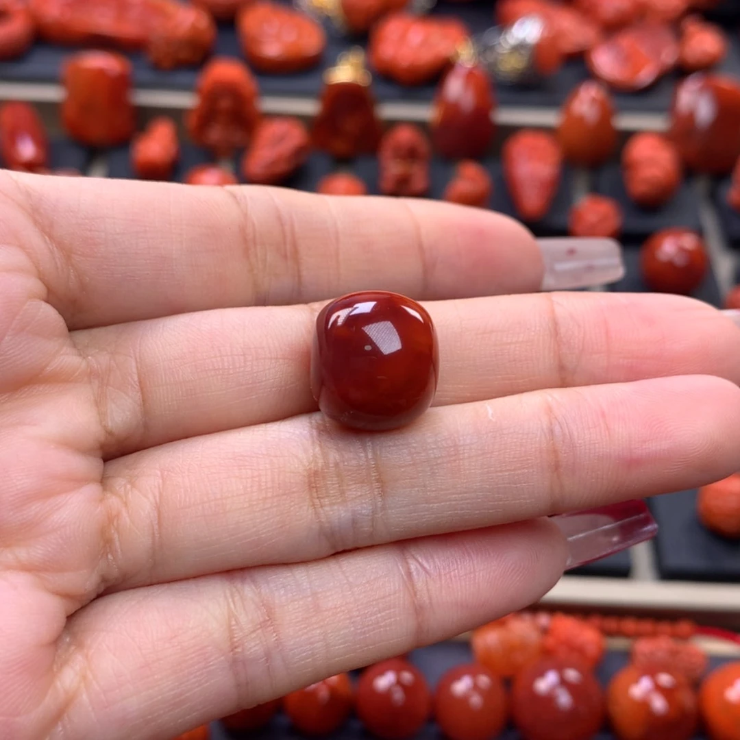 【闪购商品】南红玛瑙老型单珠14mm未镶嵌巴**球