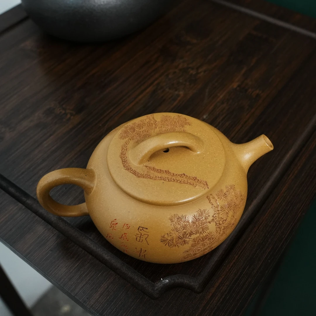 云桥 黄段 圆壁紫砂精品高端壶