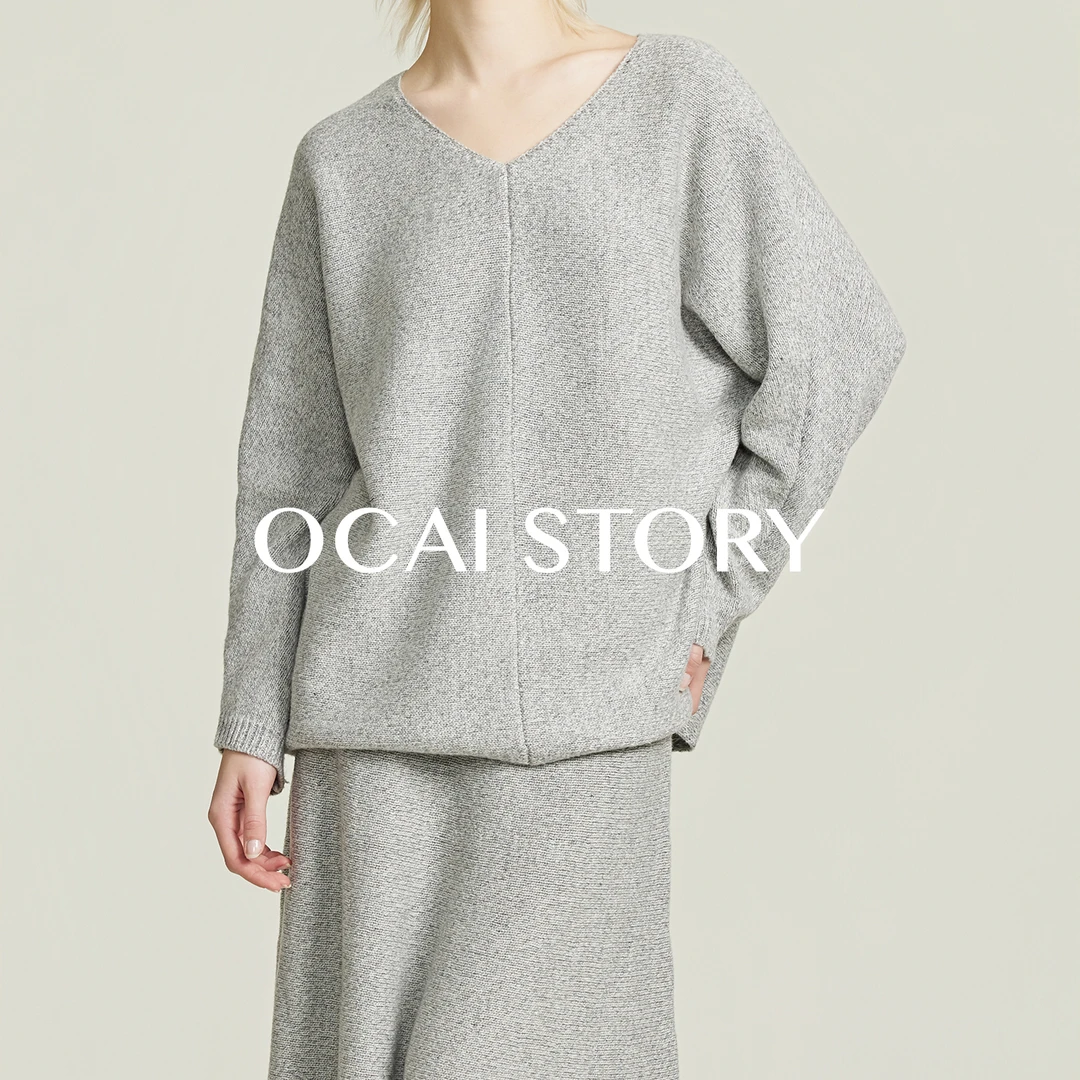 OCAI/强推叠穿WANG羊毛亟简百变松弛针织套装上衣