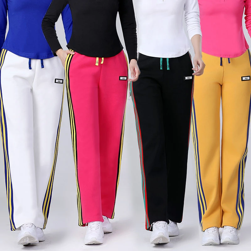 XVRV秋季2025运动裤女薄款卫裤束脚收口条纹休闲裤子