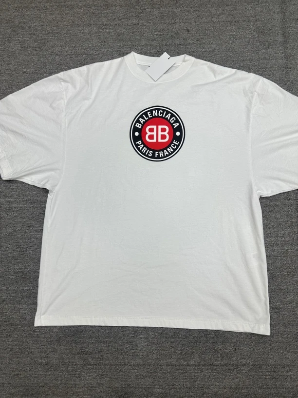 99新 Balenciaga/巴黎世家 M 巴黎世家双b 字母短袖 白色