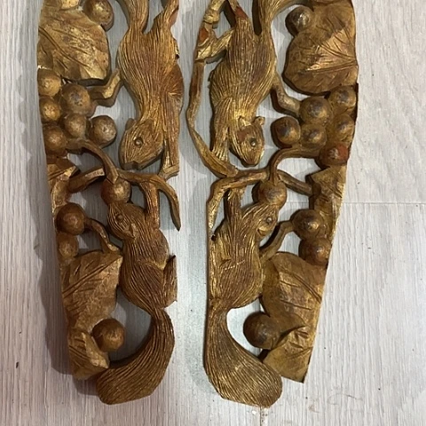 难***涂木雕木头木头2片35