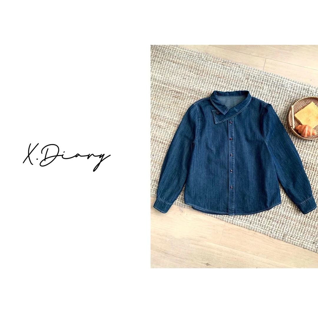 【X.XIA】特别的领口 显瘦安心软牛仔衬衫