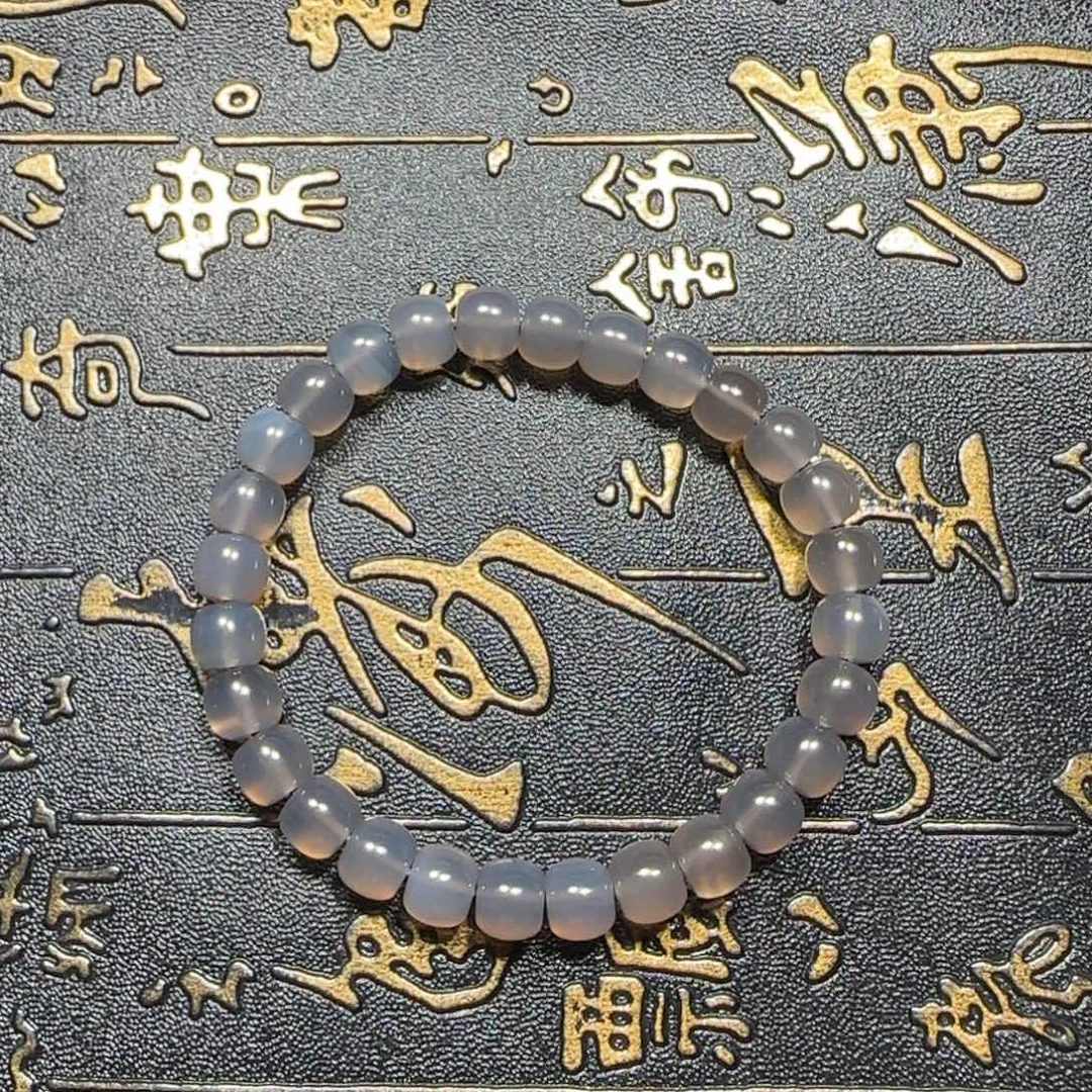 未镶嵌手串玛瑙/玉髓老型黑冰单圈卡8
