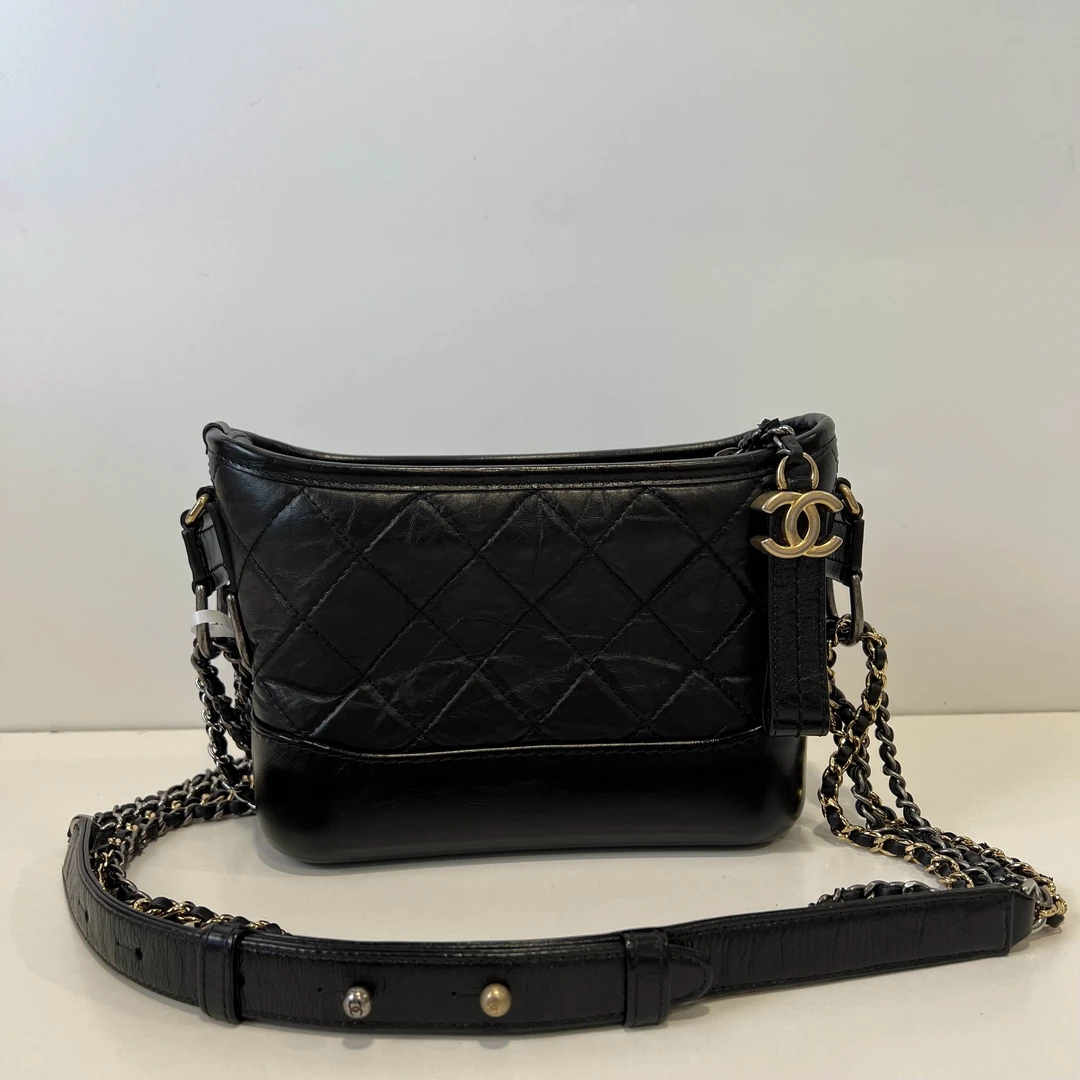 Chanel/香奈儿 斜挎包 黑金小号流浪 wd6044/2505