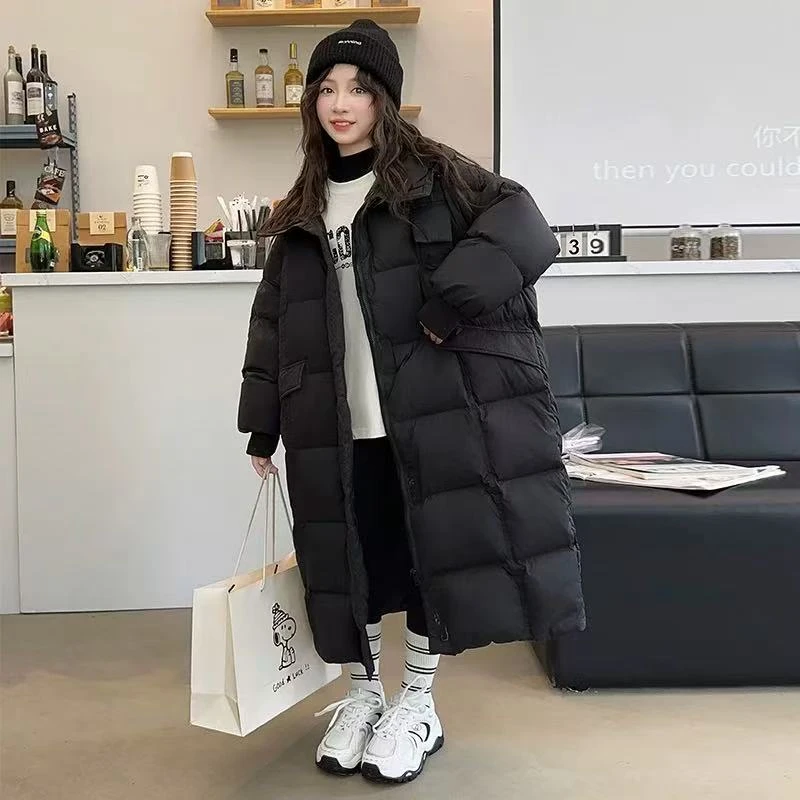 女童棉服冬季2024新款洋气儿童冬装中长款加厚外套女大童棉衣