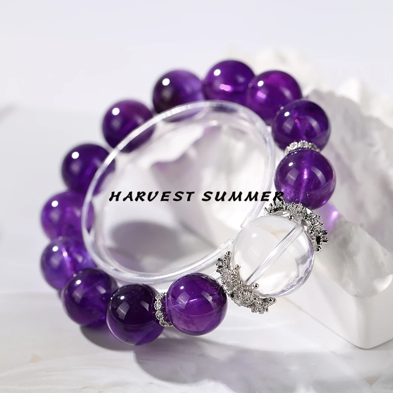 硕夏【徐艺洋设计款】紫水晶14-15mm+白水晶多样性发其一WW01