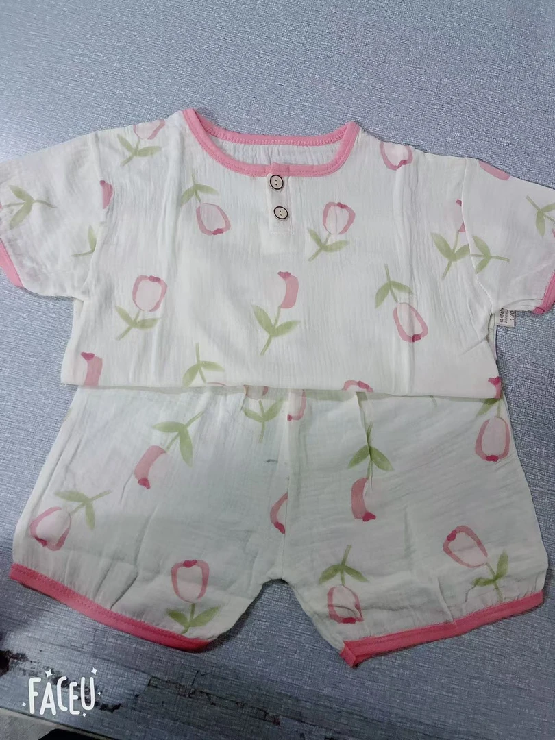 J4444-棉纱短袖家居服套装