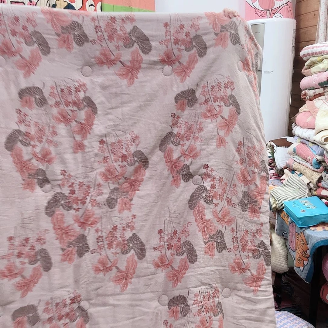 棉全棉双层纱血橙花150/200