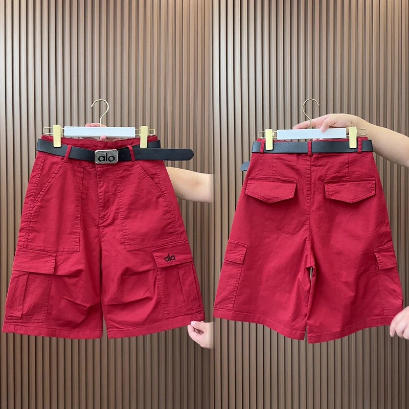 夏季薄款短裤显瘦直筒裤女裤宽松百搭休闲裤水洗棉布清凉透气短裤